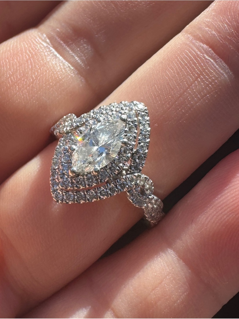 Vera Wang Love Collection Marquise Engagement Ring - Picture 16 of 16